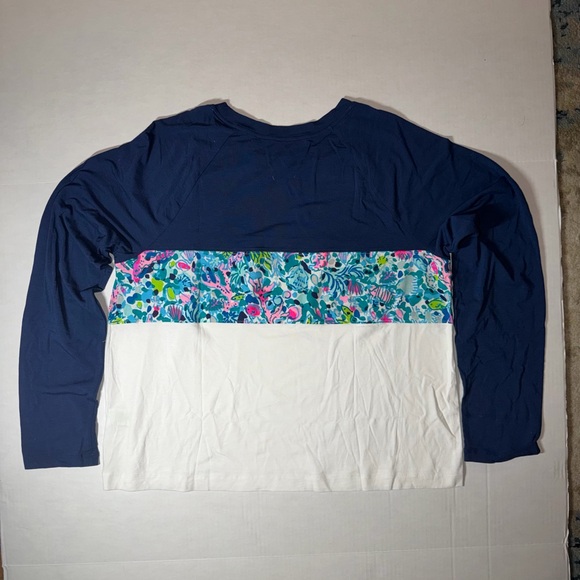 Lilly Pulitzer Navy and White Long Sleeve Tee - Picture 3 of 3